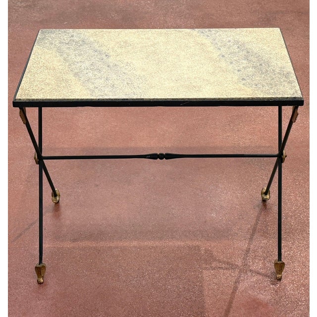 Maison Jansen Style Gilt-Iron Arrow Motif Side Table, France, 1970s For Sale - Image 11 of 18