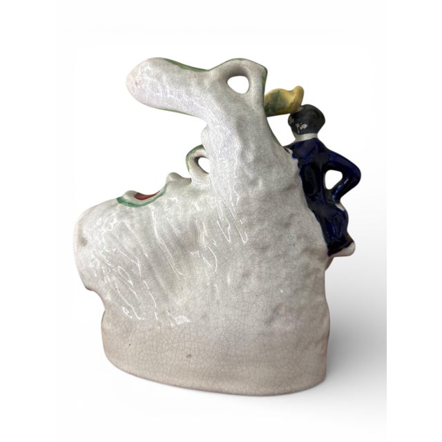 Ceramic 19th Century Staffordshire Figural Spill Vase With Gentleman & Horse For Sale - Image 7 of 9