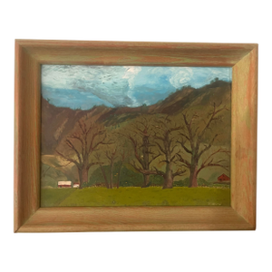 Vintage 1966 Ted M Original Oil Painting Mountain Landscape Signed Framed