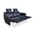Dark Blue Leather Sesame Two-Seater Sofa with Chrome Feet from FSM For Sale - Image 4 of 13