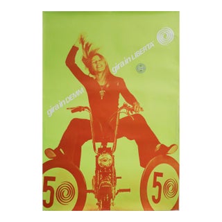 1970's Italian Scooter Advertisement, Demm 50, "Gira in Liberta" (Ride in Freedom) For Sale