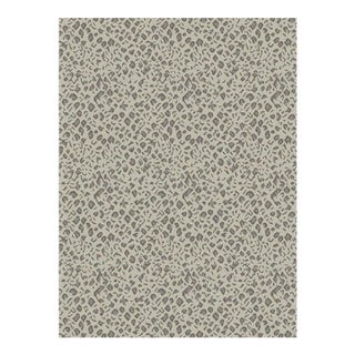 Panthera Spotted Leopard Hand-Looped Area 8' x 10' Rug - Pearl Gray For Sale