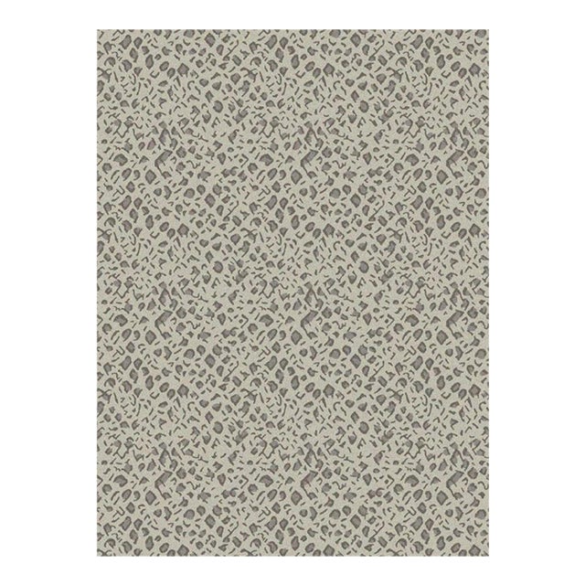 Panthera Spotted Leopard Hand-Looped Area 8' x 10' Rug - Pearl Gray For Sale