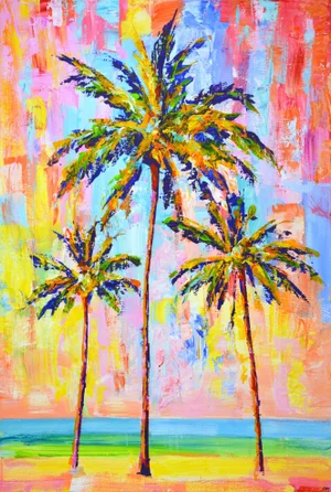 Palms. Ocean 3. Original Contemporary Painting