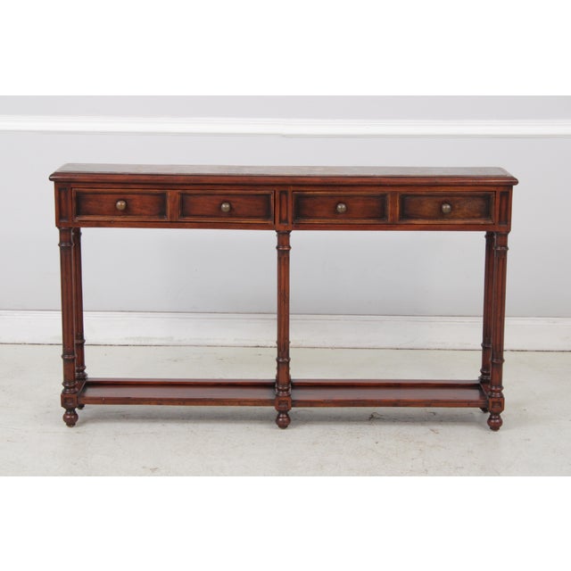 Age: Approx: 20 Years Old Details: Factory Distressed Recessed Marble Insert Top Bun Feet Dovetailed Drawer Construction...
