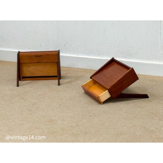 Danish Floating Bedside Tables by Omann Jun, 1960s, Set of 2 For Sale - Image 12 of 12