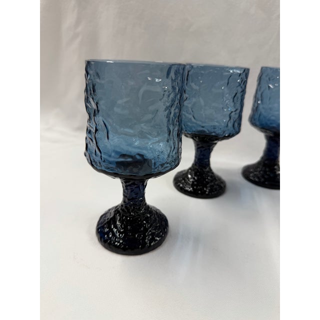 Lenox Impromptu dark blue in the Crinkle pattern. Wine/water goblets. Have a very sturdy thick stem. Bottom is etched Lenox