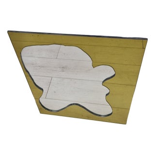 Mirror with Shaped Yellow Decoration, 1990s For Sale