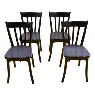 Black Plastic Chairs, Set of 4 For Sale