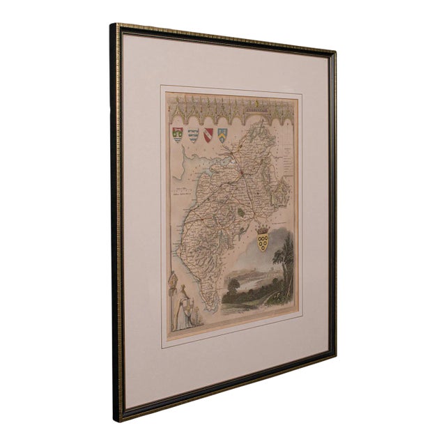 1850's Antique Lithography Map Cumberland For Sale