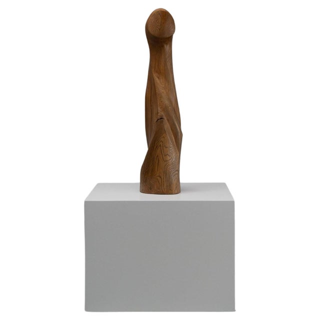 Abstract Oak Sculpture from LM, France, 1960s For Sale - Image 17 of 17