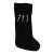 1990s Pamela Robins Chicago Black Velvet Stocking With Beaded Crystal Charms For Sale