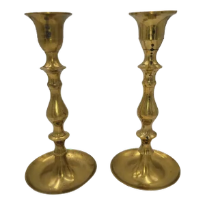 Pair of Mid 20th Century Brass Candlesticks