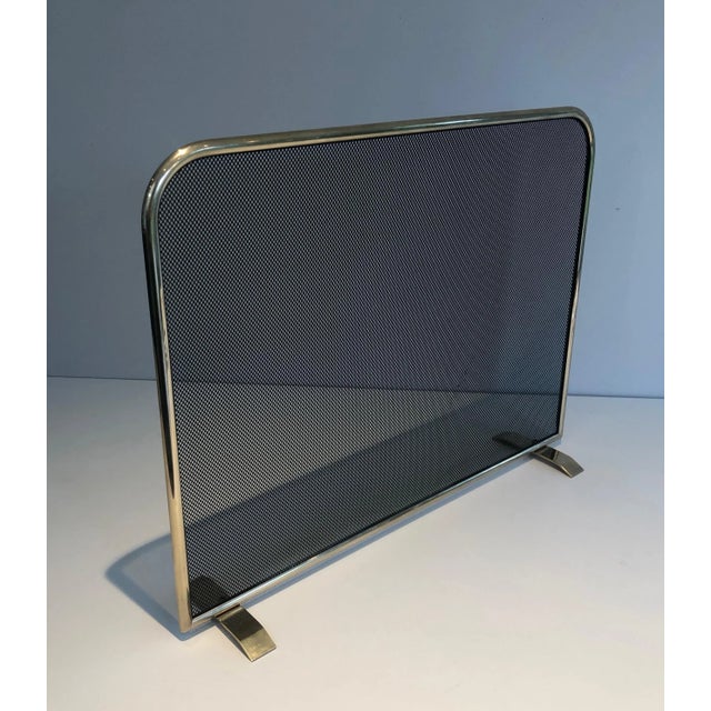 1970s Brass and Grilling Fireplace Screen For Sale - Image 4 of 13
