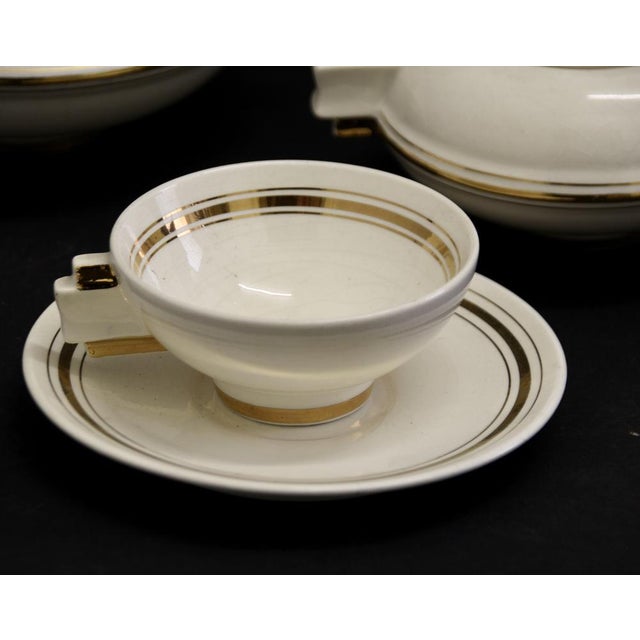 Ceramic French Art Deco Tableware Set, 1930s, Set of 5 For Sale - Image 7 of 12
