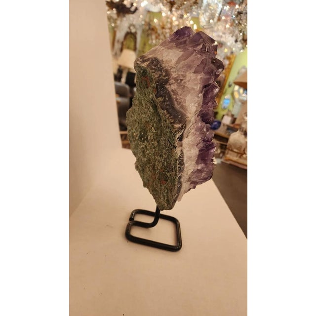 Mid 19th Century Amethyst Cluster on Stand For Sale - Image 4 of 7