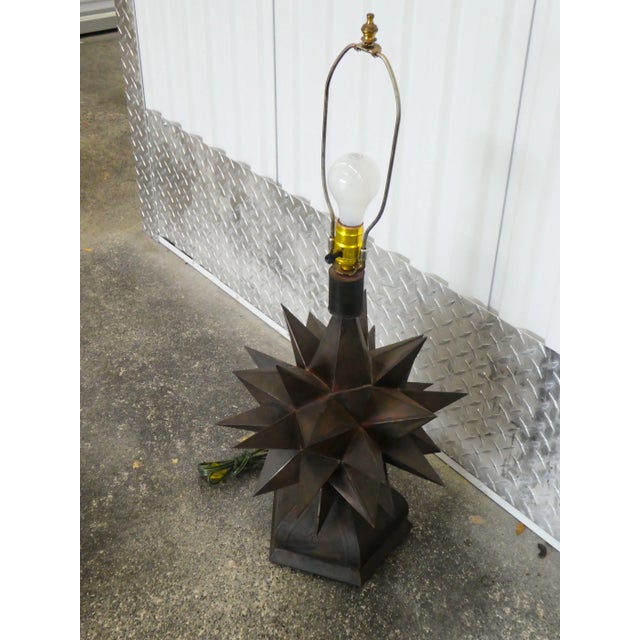 Vintage Architectural Element Tin Table Lamp For Sale In Miami - Image 6 of 10