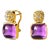 Syna Yellow Gold Amethyst and Diamond Earrings, a Pair For Sale