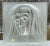Deco - Mid Century Vintage Frosted Art Glass Madonna Statuette Crystal Plaque For Sale - Image 9 of 17