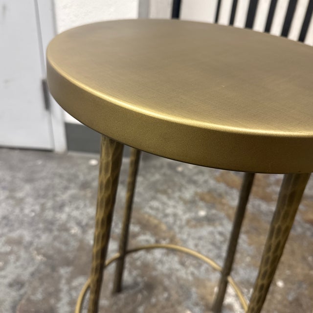 Brass Four Hands Westwood Aged Brass Counter Stools, Set of Three For Sale - Image 8 of 12
