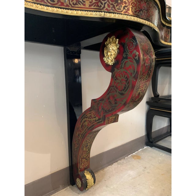 Late 19th Century Half Demi-Lune Console Table and Mirror Set For Sale - Image 4 of 10