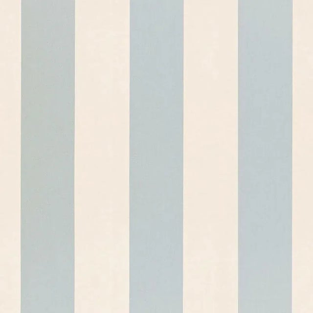 Schumacher Beaufort Awning Stripe Fabric in Ciel For Sale
