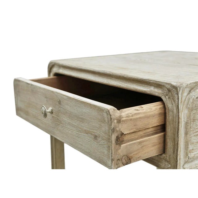 Salvaged Washed Elm Bedside Table / Nightstand For Sale In Los Angeles - Image 6 of 8