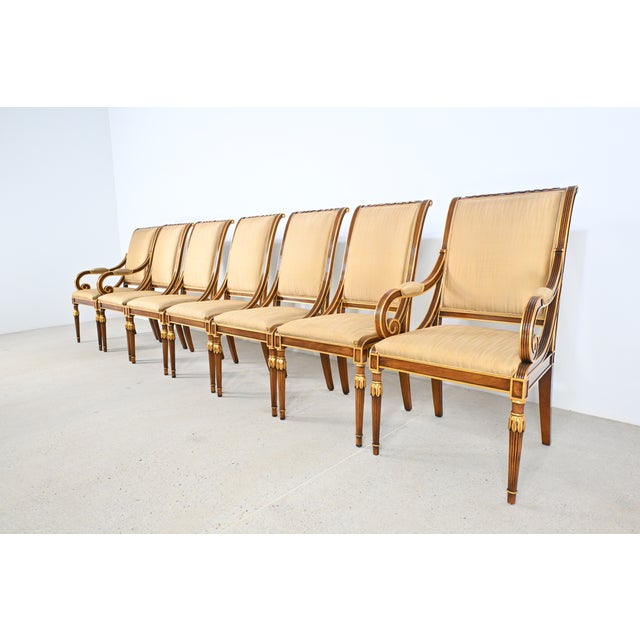 Wood Karges Furniture Louis XVI Style Dining Chairs With Gilt Accents, Set of 14 For Sale - Image 7 of 18