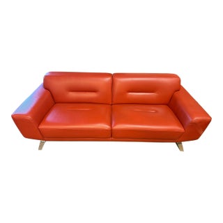 Roche Bobois Red-Orange Sofa For Sale