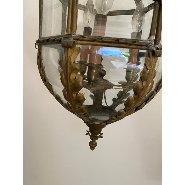 Early 20th Century Vintage Leafy Foliate Lantern in Patinated Brass For Sale - Image 5 of 6