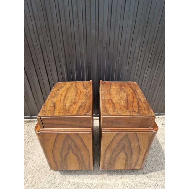 1920s Vintage Art Deco Bedside Tables, 1930s, Set of 2 For Sale - Image 5 of 18