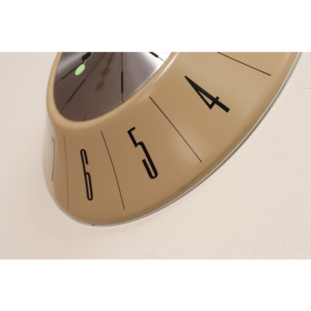 Beige German Art Deco Beige Wall Clock With Black Numerals by Welby For Sale - Image 8 of 11