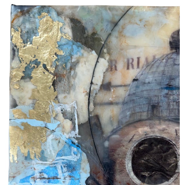 Contemporary Contemporary Abstract Encaustic Painting "Inspired by Venice #1" by Therese Cook For Sale - Image 3 of 4