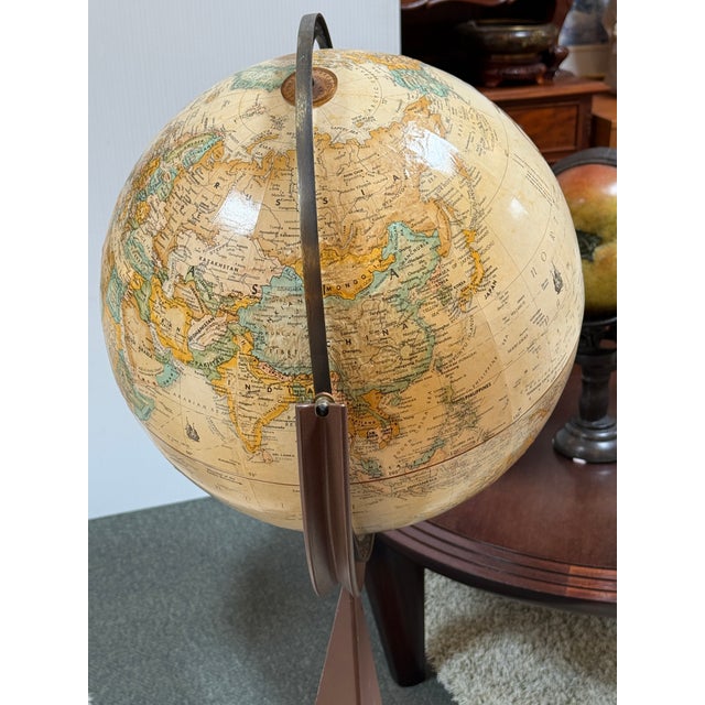 Auburn Tom Torrens Replogle World Floor Globe on Cast Metal Stand For Sale - Image 8 of 12