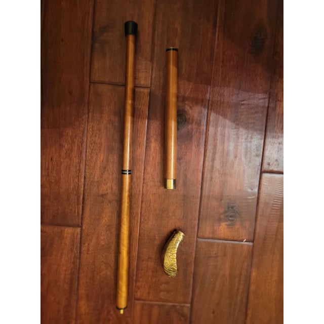 Mid 20th Century Mid 20th Century Walking Cane With a Brass Snake Head For Sale - Image 5 of 5