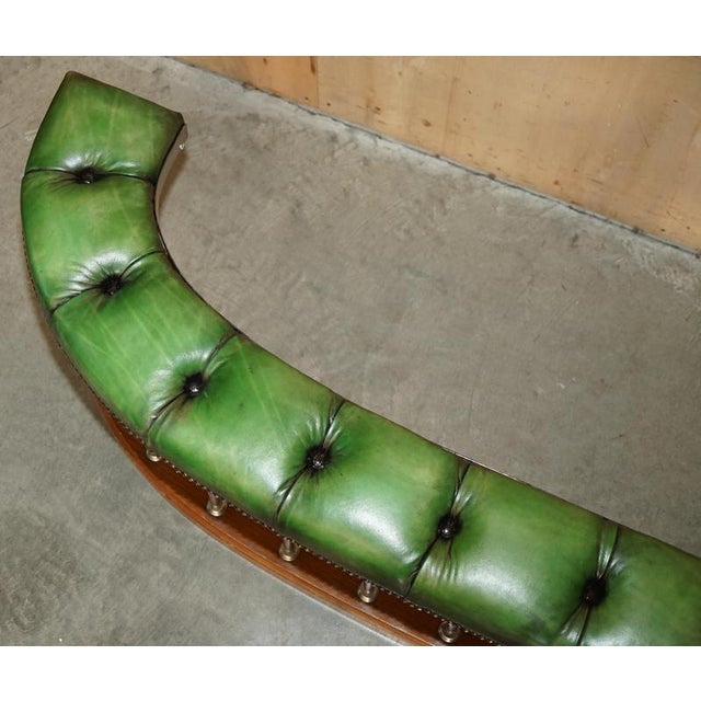 Victorian Chesterfield Demi Lune Fireplace Club Fender in Leather For Sale - Image 4 of 17