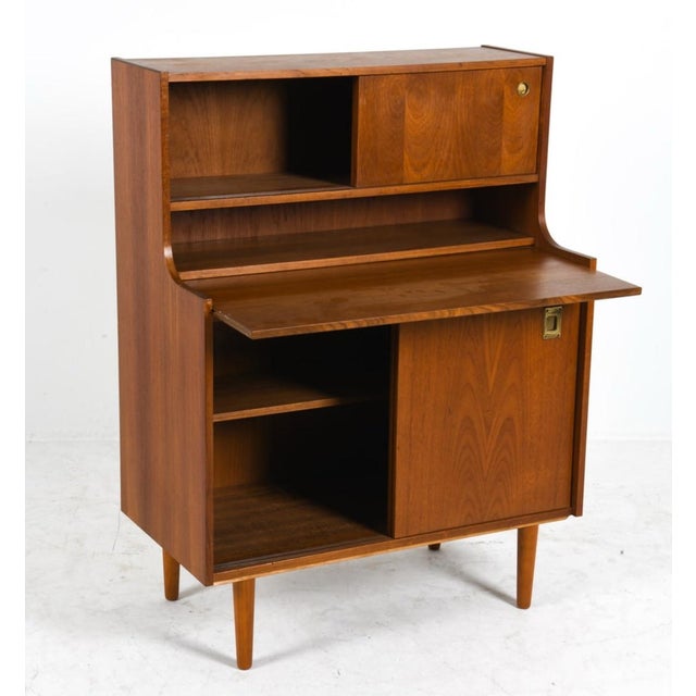 Mid-Century Modern 1960s Mid-Century Danish Teak Secretary Cabinet by Winge Møbler For Sale - Image 3 of 12