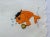 This is a set of 4 mid century vintage linen appliqué and embroidered cocktail napkins featuring multicolor fish drinking...