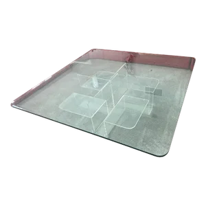 1980s Post Modern Glass and Lucite Coffee Table