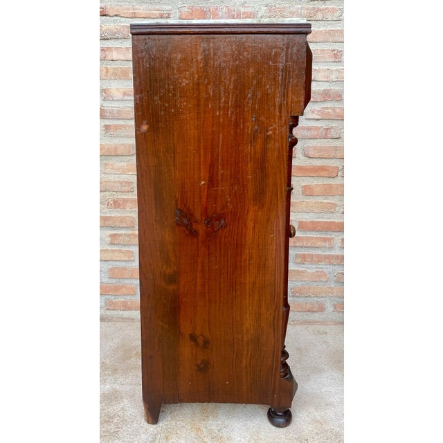 Antique Louis XVI Nightstands with White Marble Tops, 1890s, Set of 2 For Sale - Image 14 of 18