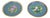 Vintage Brass Enamel Blue & Gold Floral Cloisonne Small Trinket Dish Set - Pair For Sale