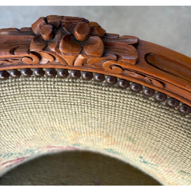 Vintage French Needlepoint Vanity Slipper Chair For Sale - Image 12 of 12