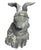 Vintage Cast Iron Anthropomorphic Rabbit Garden Statue With Bouquet For Sale In West Palm - Image 6 of 12