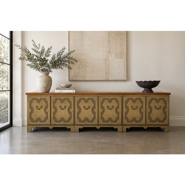 Exceptional vintage Baker Furniture three-piece credenza / sideboard, believed to date to the 1960s and retained by the...