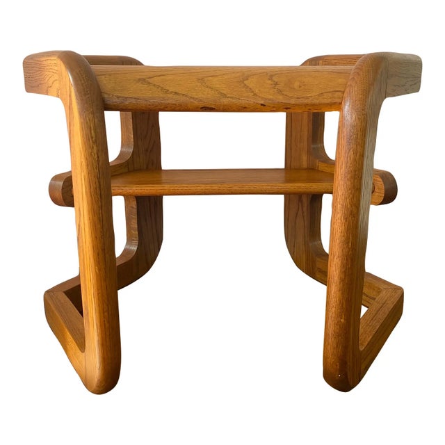 Mid-Century Modern 1970s Mersmam Waldron, Atttributed to Lou Hodgera Cantilever Shelf Hexagonal Side Table For Sale - Image 3 of 4