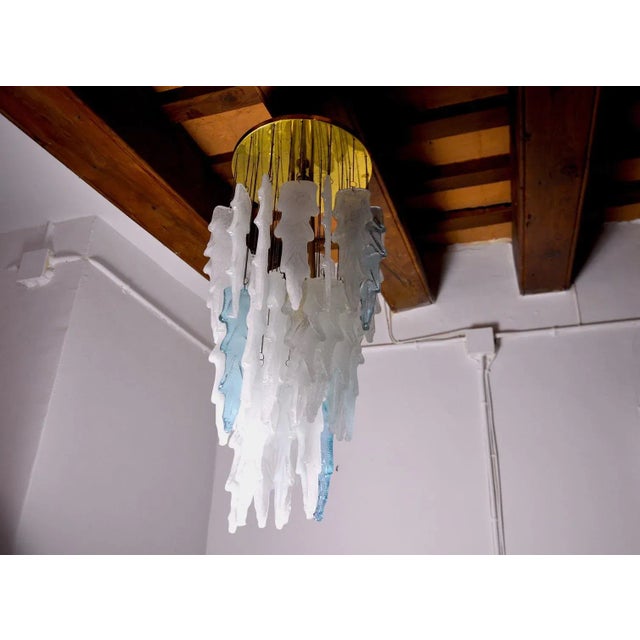 Glass Italian Murano Glass Ceiling Lamp by Albano Poli for Poliarte, 1970s For Sale - Image 7 of 8