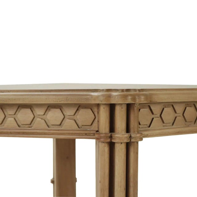 Pair of Mid-Century Style Octagon Faux Bamboo Side Tables For Sale In Greensboro - Image 6 of 12