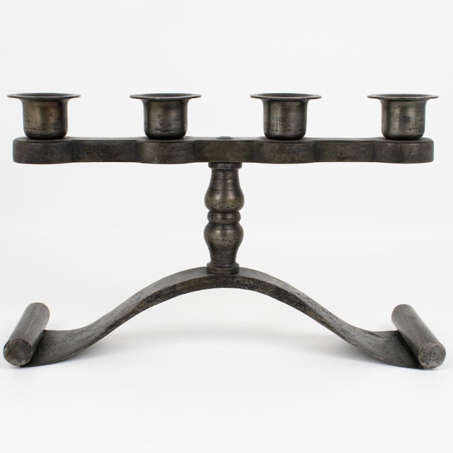 Charles Piguet Modernist Wrought Iron Candelabras Candle Holders For Sale - Image 10 of 12