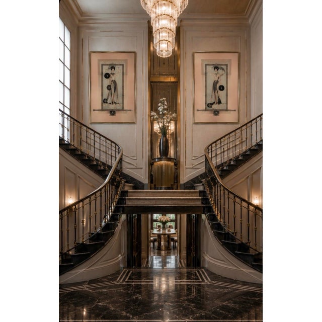Late 20th Century Monumental Kinder-Harris “Harpers” Art Deco Revival Diptych Installation | Signed Barbour | Style No. 5497-10 For Sale - Image 11 of 12