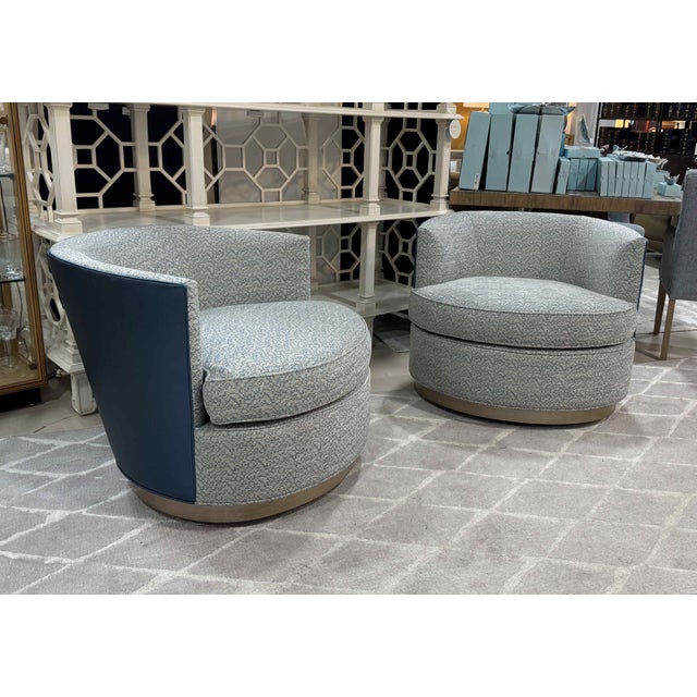 Kravet Kravet Provo Swivel Chairs, a Pair For Sale - Image 4 of 15